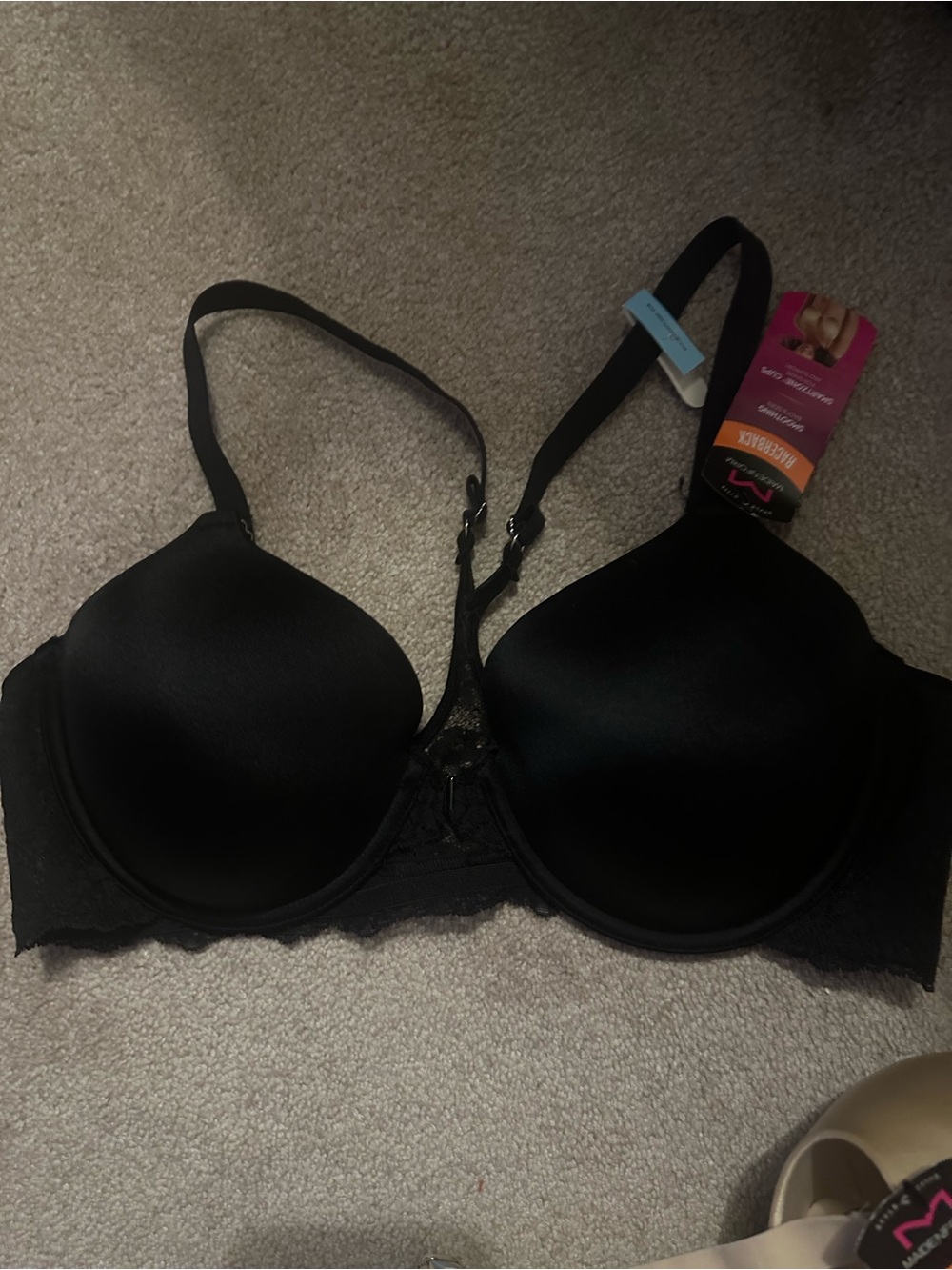 Maidenform Black Smooth T-Shirt Bra with Lace Band